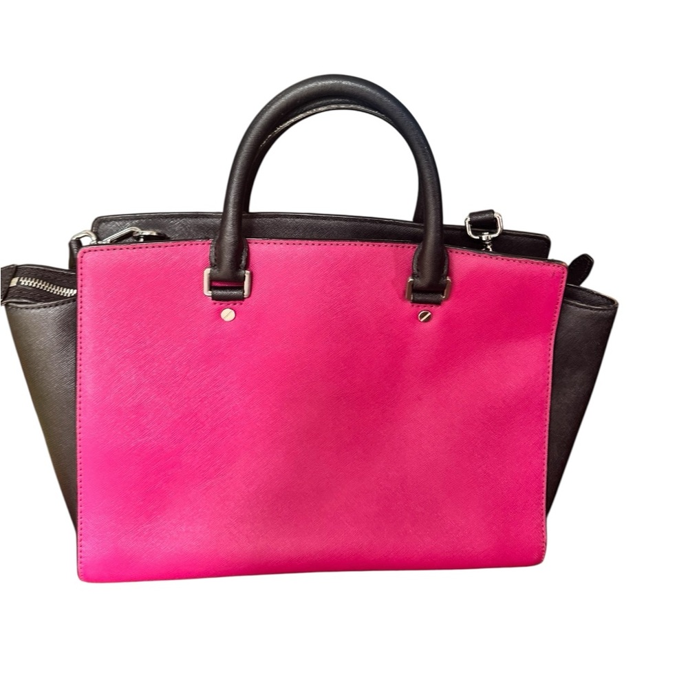 Michael Kors Fuchsia and Black Satchel - Picture 6 of 16
